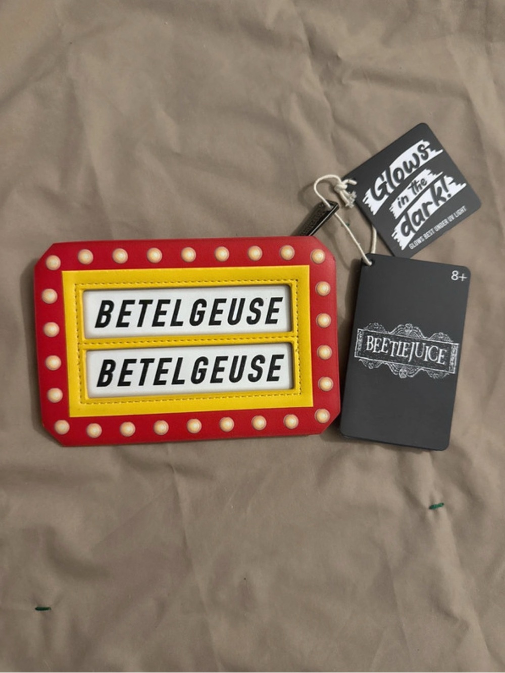 Beetlejuice hardtag glow in the dark wallet